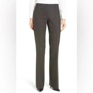 NWT Boss Tulea3 Tropical Stretch Wool Flare Trousers Charcoal size 12